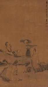 聽琴圖[陳洪綬創作畫作]