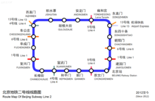 北京捷運2號線線路圖