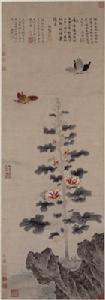 戴進葵石蛺蝶圖軸 戴進葵石蛺蝶圖軸