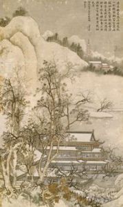 宋人寒林樓觀軸 宋人寒林樓觀軸