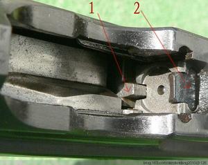 圖中1為拋殼挺,2為拉殼鉤