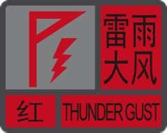 雷雨大風紅色預警信號 雷雨大風紅色預警信號