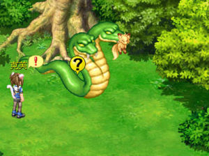 被蛇咬住的狐狸