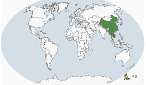 雙辮八色鶇(分布圖)