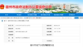 宿州市地下水資源管理辦法 宿州市地下水資源管理辦法