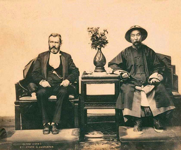 ▲李鴻章與格蘭特會晤舊照