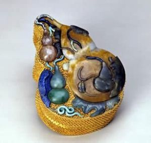 清金嵌寶石葫蘆式盒 清金嵌寶石葫蘆式盒