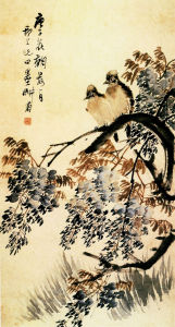 紫藤白頭圖 紫藤白頭圖