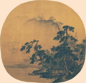 宋夏珪扇面畫觀瀑圖