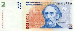 2阿根廷比索上的米特雷肖像