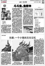 台州晚報《鬥鬥蟲，蟲咬米》