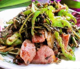 臘肉豆豉炒香椿 臘肉豆豉炒香椿