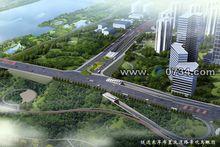 隧道東岸布置及道路景觀鳥瞰圖