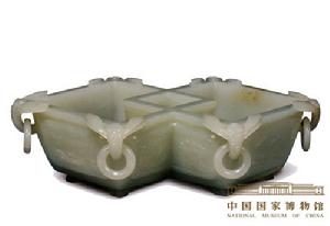 清青玉六蜻蜓環耳雙聯洗 清青玉六蜻蜓環耳雙聯洗