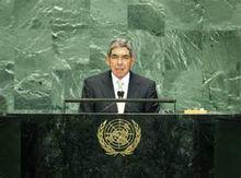 阿里亞斯在聯合國發表講話