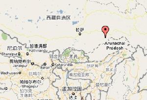 派鎮在西藏自治區內位置