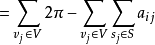 =\sum_{v_j\in V}2\pi-\sum_{v_j\in V}\sum_{s_j\in S}a_{ij}