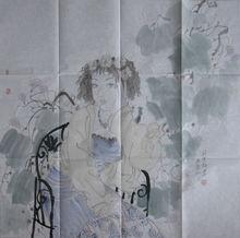 莊道靜人物斗方作品