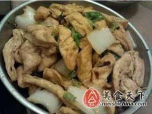 娃娃菜炒豆腐泡 娃娃菜炒豆腐泡