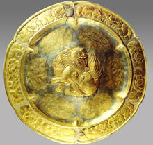 唐獅紋銀盤 唐獅紋銀盤