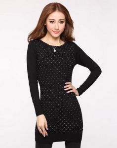 圓領波點打底衫