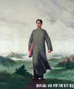 世紀毛主席去安源圖湘繡 世紀毛主席去安源圖湘繡