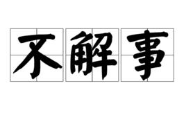 不解事 不解事