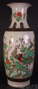 晚清哥釉五彩花鳥大瓶 晚清哥釉五彩花鳥大瓶