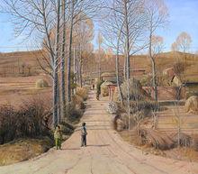 2010年油畫作品《村口》160cmx180cm