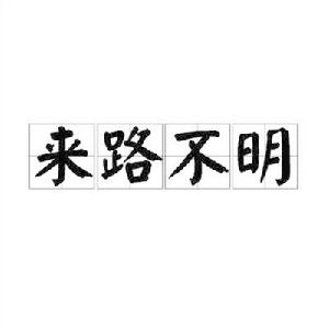 來路不明[謂語定語詞]
