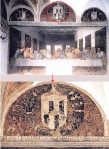 根據梵帝岡研究員的說法，達・芬奇這幅《最後的晚餐》中間的弦月窗藏有“數學與占星”密碼，預言4006年11月1日將是世界末日。