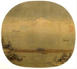 宋扇面畫長橋臥波圖 宋扇面畫長橋臥波圖