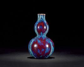 清乾隆窯變釉三聯葫蘆瓶 清乾隆窯變釉三聯葫蘆瓶