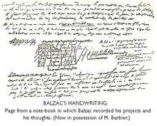 巴爾扎克的手稿。