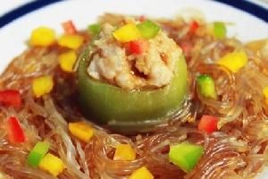 彩蔬肉末絲瓜盅 彩蔬肉末絲瓜盅