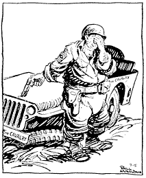 （圖）吉普車和士兵的漫畫 