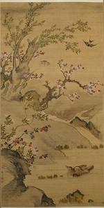 周之冕雙燕鴛鴦圖軸 周之冕雙燕鴛鴦圖軸