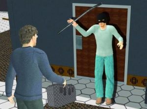 銀行員工送鈔入庫途中遭蒙面人襲擊。