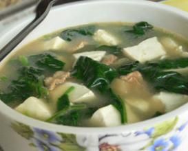 菠菜金鉤豆腐湯 菠菜金鉤豆腐湯