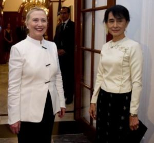 翁山蘇姬與希拉蕊·柯林頓