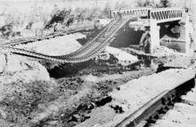 被洪水沖毀的京廣鐵路