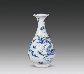 青花雲龍紋玉壺春瓶 青花雲龍紋玉壺春瓶