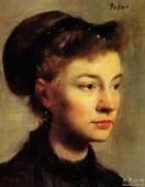 德加畫青年婦女肖像 德加畫青年婦女肖像