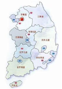 韓國行政區劃圖