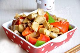 彩椒炒豆腐皮結 彩椒炒豆腐皮結
