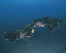 真鍋島俯視圖和姬神島寫照