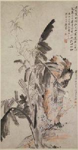 李鱓芭蕉竹石圖軸 李鱓芭蕉竹石圖軸
