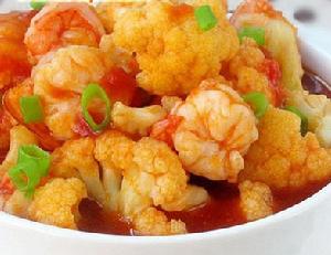 西紅柿蝦仁炒菜花