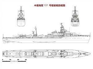 中國海軍07型驅逐艦線圖