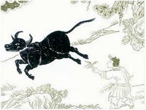 【未牧第一】猙獰頭角恣咆哮，奔走溪山路轉遙；一片黑雲橫谷口，誰知步步犯佳苗。